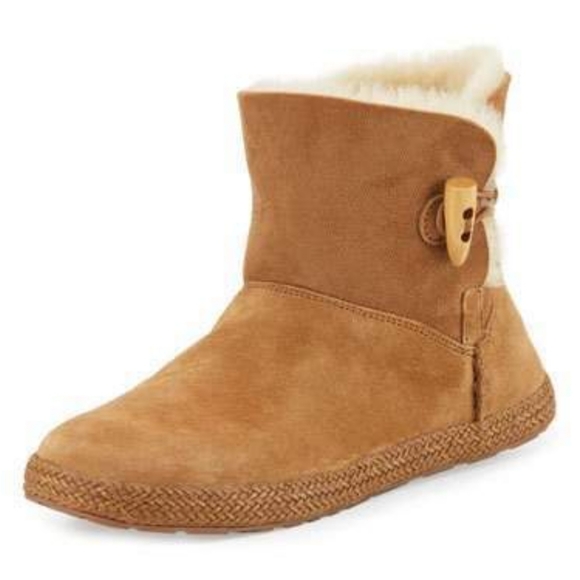 UGG Garnet Sherling Toggle Bootie in Chestnut Tan - Picture 1 of 10
